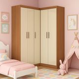 Guarda-roupa Infantil 5 Portas Jasmim Cinamomo / Off White