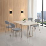 Conjunto Para Sala De Jantar Com 4 Cadeiras Betina Champagne / Cinza / Off White
