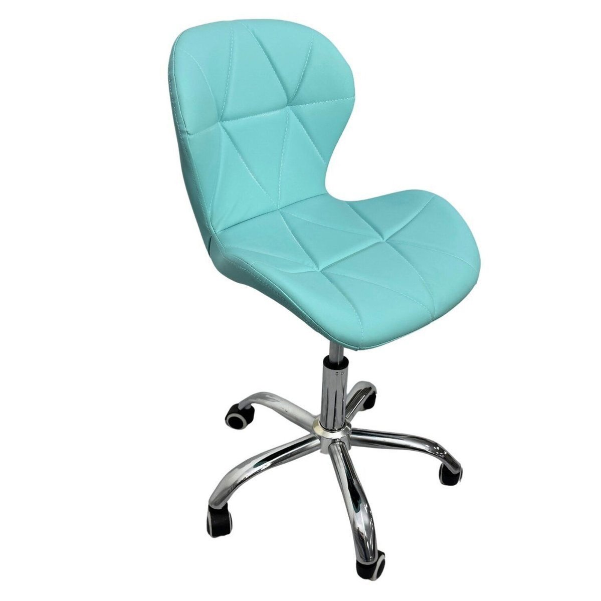 Cadeira De Escritório Com Base Giratória Estofada Slim Vegas Ciano