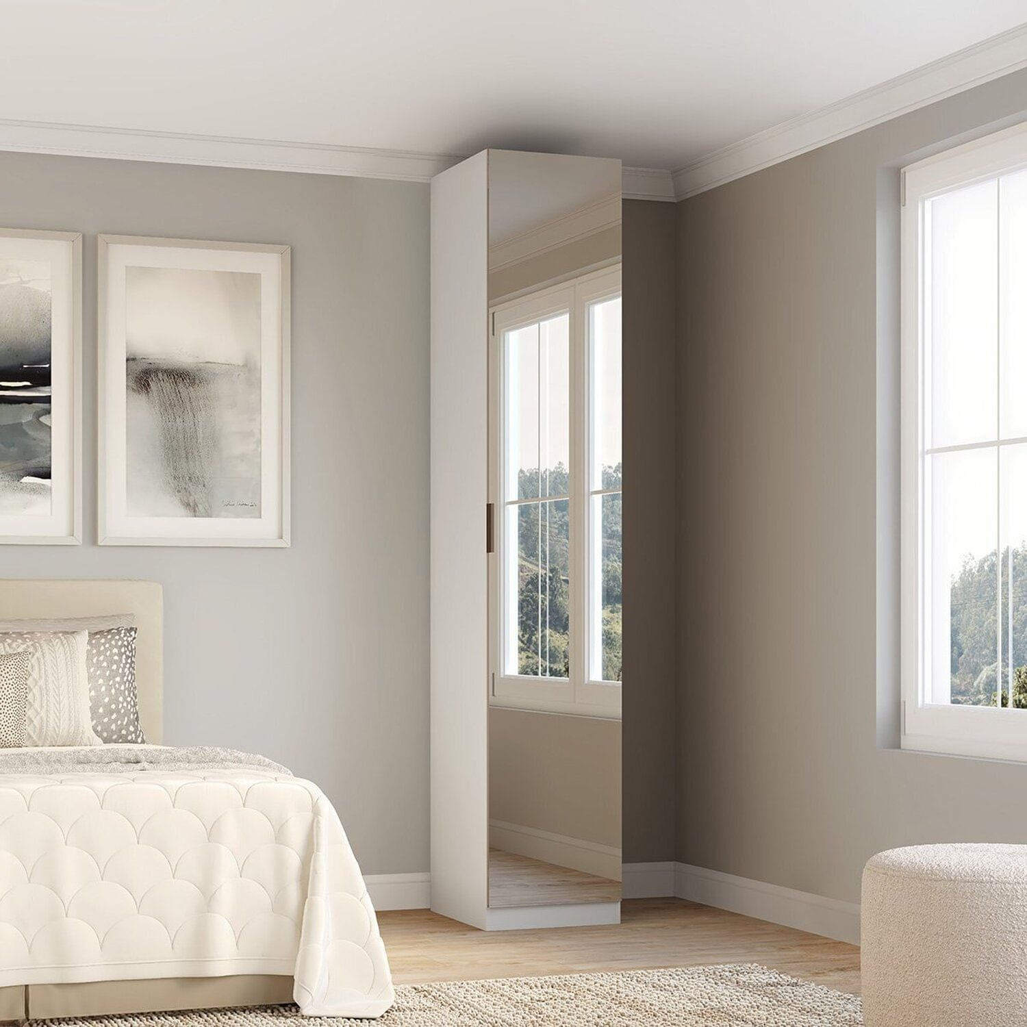 Módulo Guarda-roupa Com Espelho 100% Mdf Altezza Branco