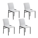 Cadeiras Para Sala De Jantar 4 Unidades Premium Bege / Preto