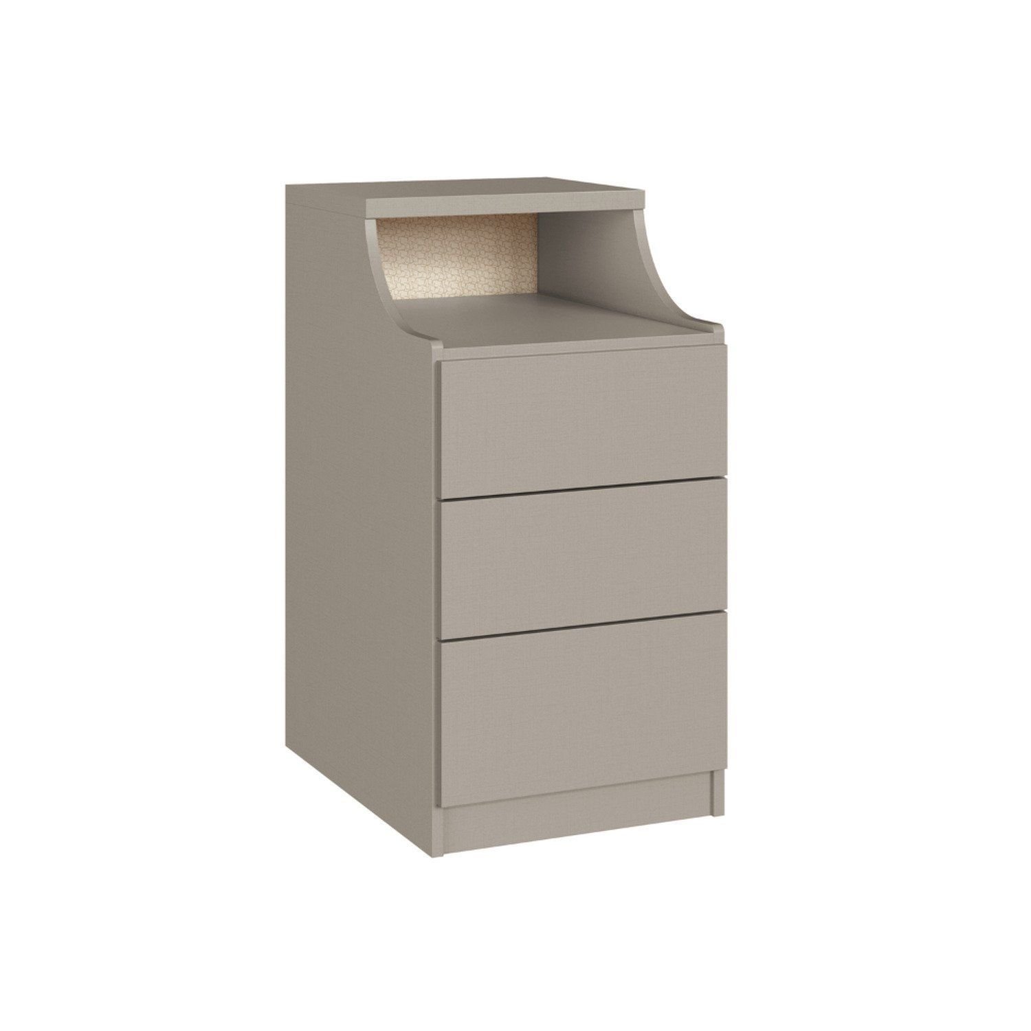 Mesa De Cabeceira 3 Gavetas Elegance Níquel