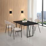 Conjunto Para Sala De Jantar Com 4 Cadeiras Betina Black / Bege