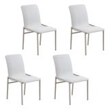 Cadeiras Para Sala De Jantar 4 Unidades Premium Bege / Champanhe