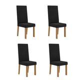 Conjunto 4 Cadeiras Para Sala De Jantar Nice Mel/preto