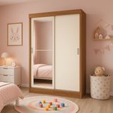 Guarda-roupa Infantil 2 Portas Helena Cinamomo / Off White