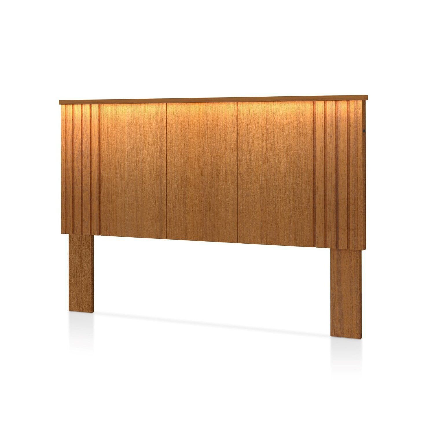 Cabeceira Para Cama De Casal Com Led Duo Freijó