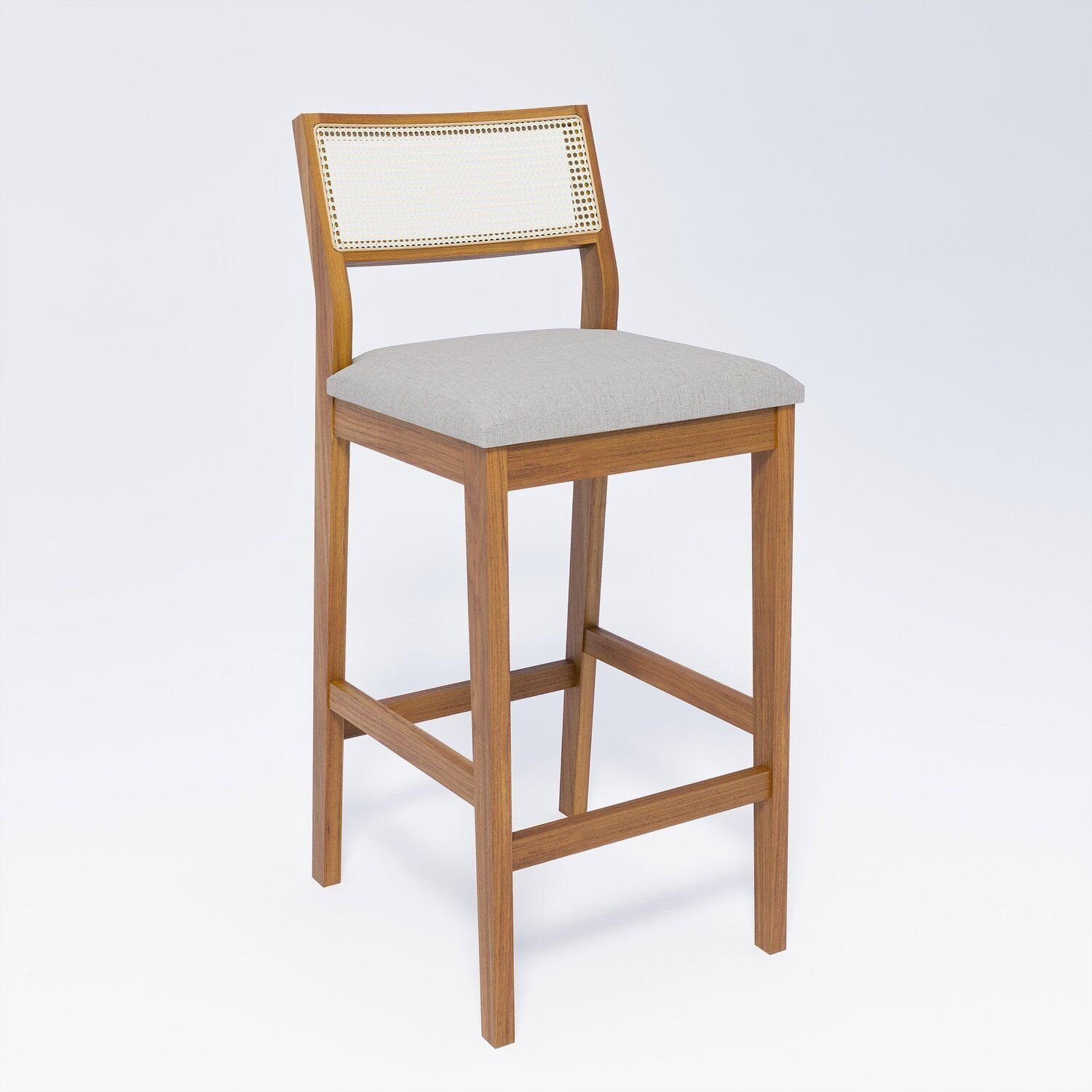 Banqueta Para Sala De Jantar Bella Natuame Madeira/cinza