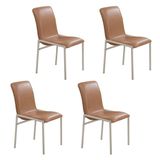 Cadeiras Para Sala De Jantar 4 Unidades Premium Bege / Champanhe