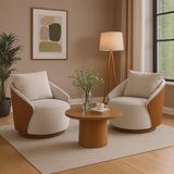 Poltrona Para Sala De Estar 74cm X 64cm Mabel Branco / Terracota