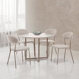 Conjunto Para Sala De Jantar Com 4 Cadeiras Ditalia Fendi / Bege / Off White