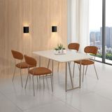 Conjunto Para Sala De Jantar Com 4 Cadeiras Betina Champagne / Terracota / Off White