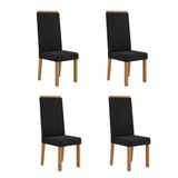 Conjunto 4 Cadeiras Para Sala De Jantar Nice Espaldar Mel/preto