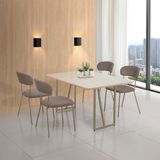 Conjunto Sala De Jantar Com 4 Cadeiras Betina Champagne/ Marrom/ Off White