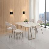 Conjunto Sala De Jantar Com 4 Cadeiras Betina Champagne / Bege / Off White