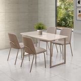Conjunto Para Sala De Jantar Com 4 Cadeiras Dora Champagne / Bege Escuro / Marrom / Off White