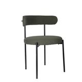 Cadeira Para Cozinha Em Aço Estofada Serena Verde Oliva / Preto