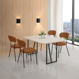 Conjunto Para Sala De Jantar Com 4 Cadeiras Betina Black / Terracota / Off White