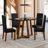Conjunto Sala De Jantar 4 Cadeiras Livia Ambar/preto