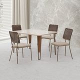 Conjunto Para Sala De Jantar Com 4 Cadeiras Cancun Champagne / Bege / Marrom / Off White