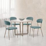 Conjunto Para Sala De Jantar Com 4 Cadeiras Ditalia Fendi / Verde Claro / Off White