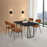 Conjunto Para Sala De Jantar Com 4 Cadeiras Betina Black / Terracota