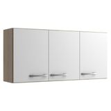 Armário Multiuso Aéreo 3 Portas Essencial Castanho/branco
