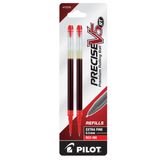 Recarga De Tinta Pilot Precise V5 Rt Para Canetas Retráteis Vermelhas, Pacote Com 2