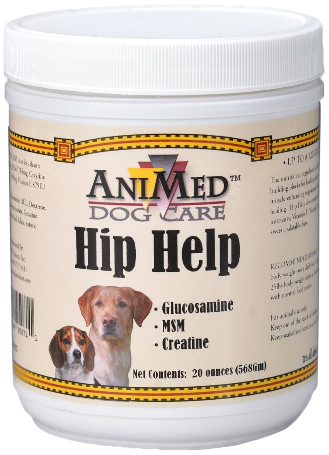 Suplemento Animed Hip Help Powder Para Cães 600 Ml
