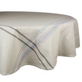 Toalha De Mesa Dii French Stripe, Mesa De Jantar Redonda, 70 Cm, Taupe/cinza