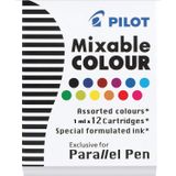 Recargas De Tinta Pilot Parallel Mixable Color Para Caligrafia, Pacote Com 12