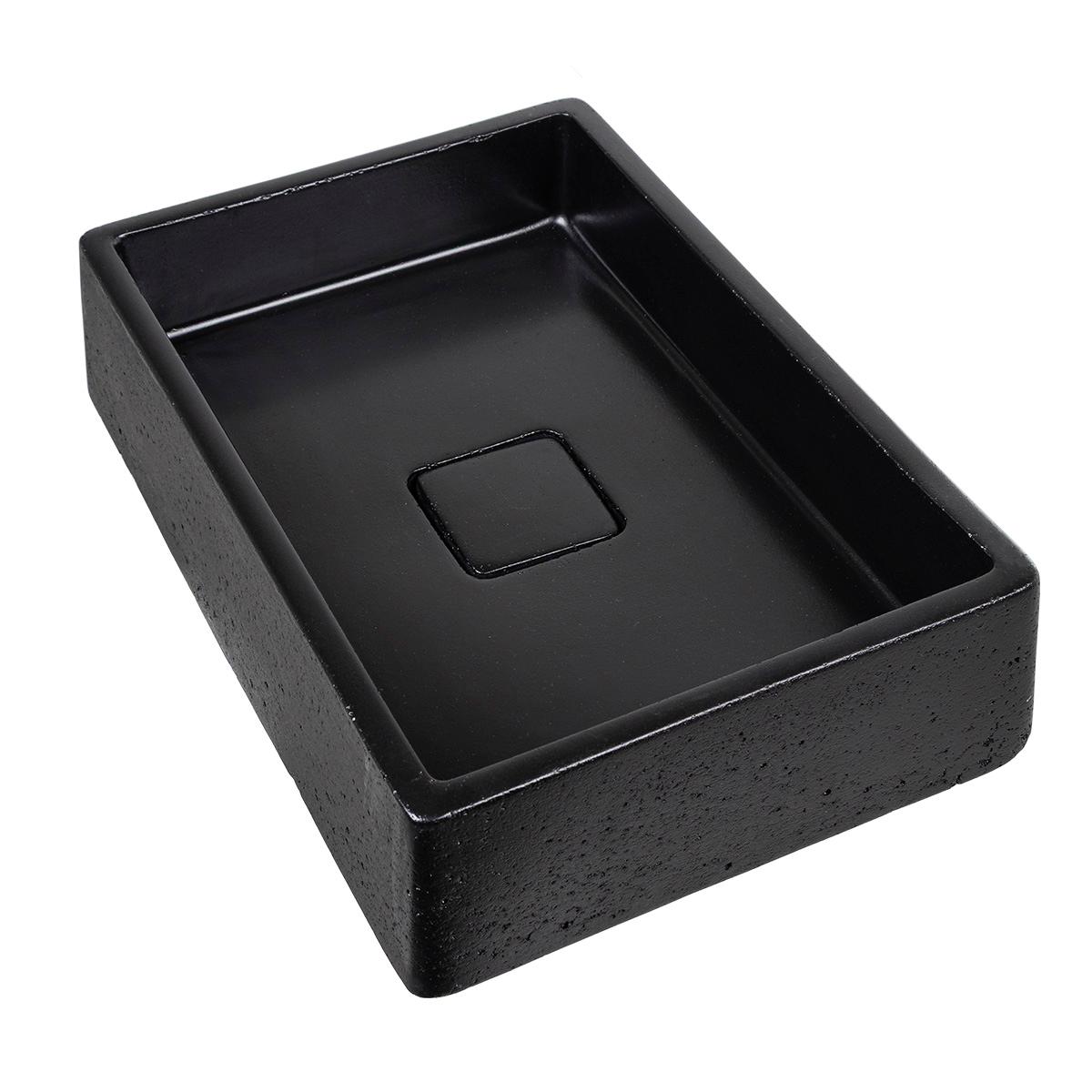 Cuba Oregon De Cimento Retangular 39x28 Cm Preto