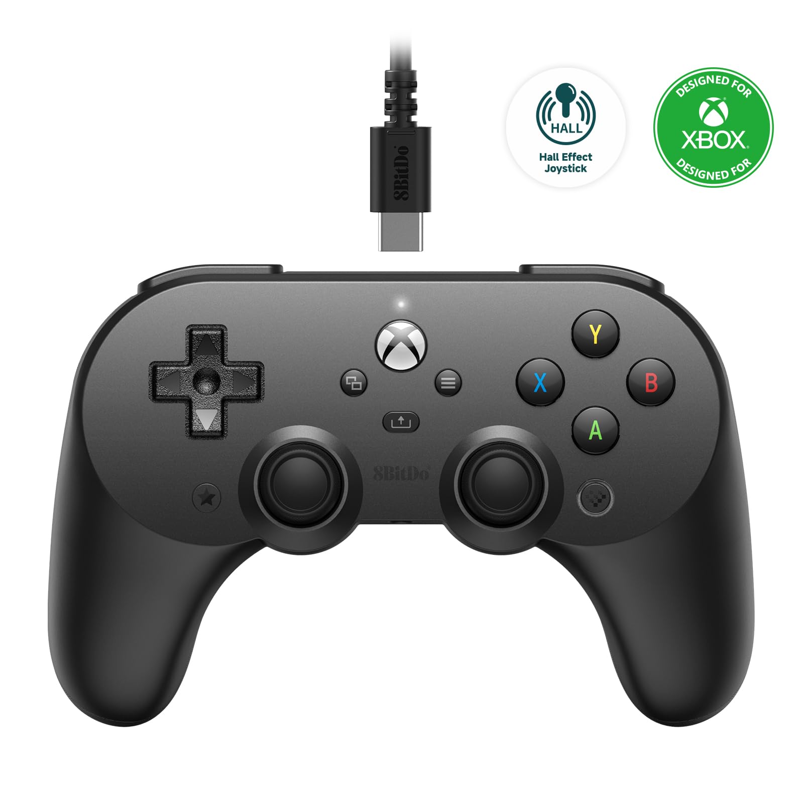 Controlador 8bitdo Pro 2 Com Fio Para Xbox Com Joystick Hall Effect