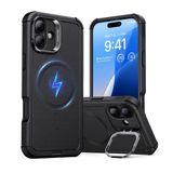 Capa Iphone 16 Esr Cyber Armor Com Suporte Stash Preta