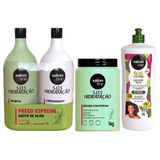 Kit Sos Hidratação Azeite De Oliva Cachos 1l Salon Line 4un