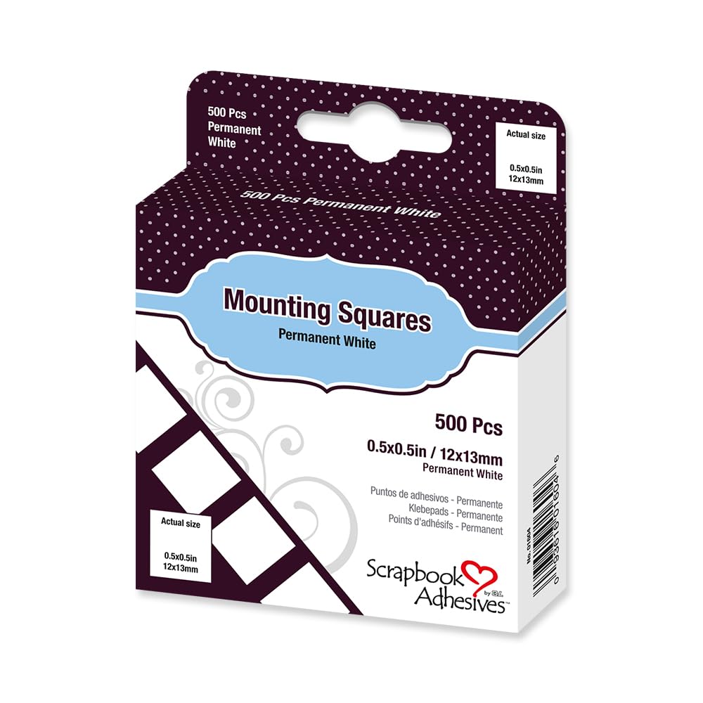 Adesivos Para Álbuns De Recortes Mounting Squares 3l 500pk 1,27 Cm X 1,27 Cm