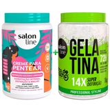 Kit Gelatina + Creme Definição Máxima 1kg Salon Line