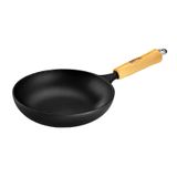 Frigideira Wok Em Ferro Cabo Madeira Panelamineira 28cm 2,5l