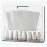 Kit Bico Conf Espátula Saco Silicone Maleta Babado 1m Folha