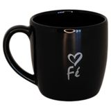 Caneca Preta Dizeres 200ml Café Chá Escritório