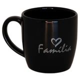 Caneca Preta Dizeres 200ml Café Chá Escritório