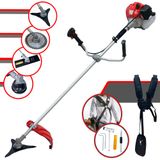 Roçadeira Multifuncional Cg520p Anmax À Gasolina 52cc 2,2hp Alta Rotação 4 Em 1 Com Carretel + Faca 2 Pontas + Faca 3 Pontas + Faca 40 Dentes De