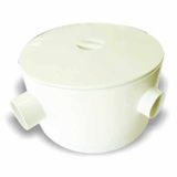 Caixa Gordura Redonda 250x150x50mm Com Tampa - Pvc Branco