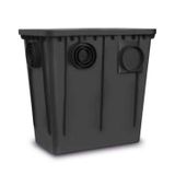 Caixa Gordura 52 Litros 52x33 Cm Com Cesto Preta Sistema Entrada Saída Tubos 100mm, 75mm, 50mm Roma