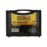 Serra Copo Tungstênio Kit 7 Peças - Dtools Para Alumínio, Alvenaria, Azulejos E Mais