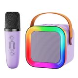 Alto-falante Para Máquina De Karaokê Feix G Mini Com 2 Microfones Sem Fio Roxo