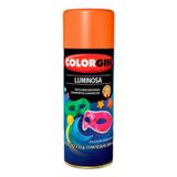 Spray Luminoso Laranja 350ml - Tinta Acrílica Para Decoração De Vitrines E Artesanatos