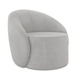 Poltrona Decorativa Orgânica Lua Suede Cinza D03 - D&#39;rossi