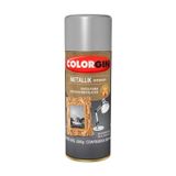 Spray Metallik Prata Colorgin 350ml - Tinta Acrílica Para Ferro, Madeira, Cerâmica E Metal