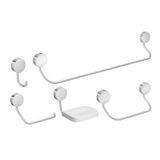 Kit Acessórios 5 Peças Cromado Deca - Saboneteira, Papeleira, Toalha, Cabide - 270x600x100mm